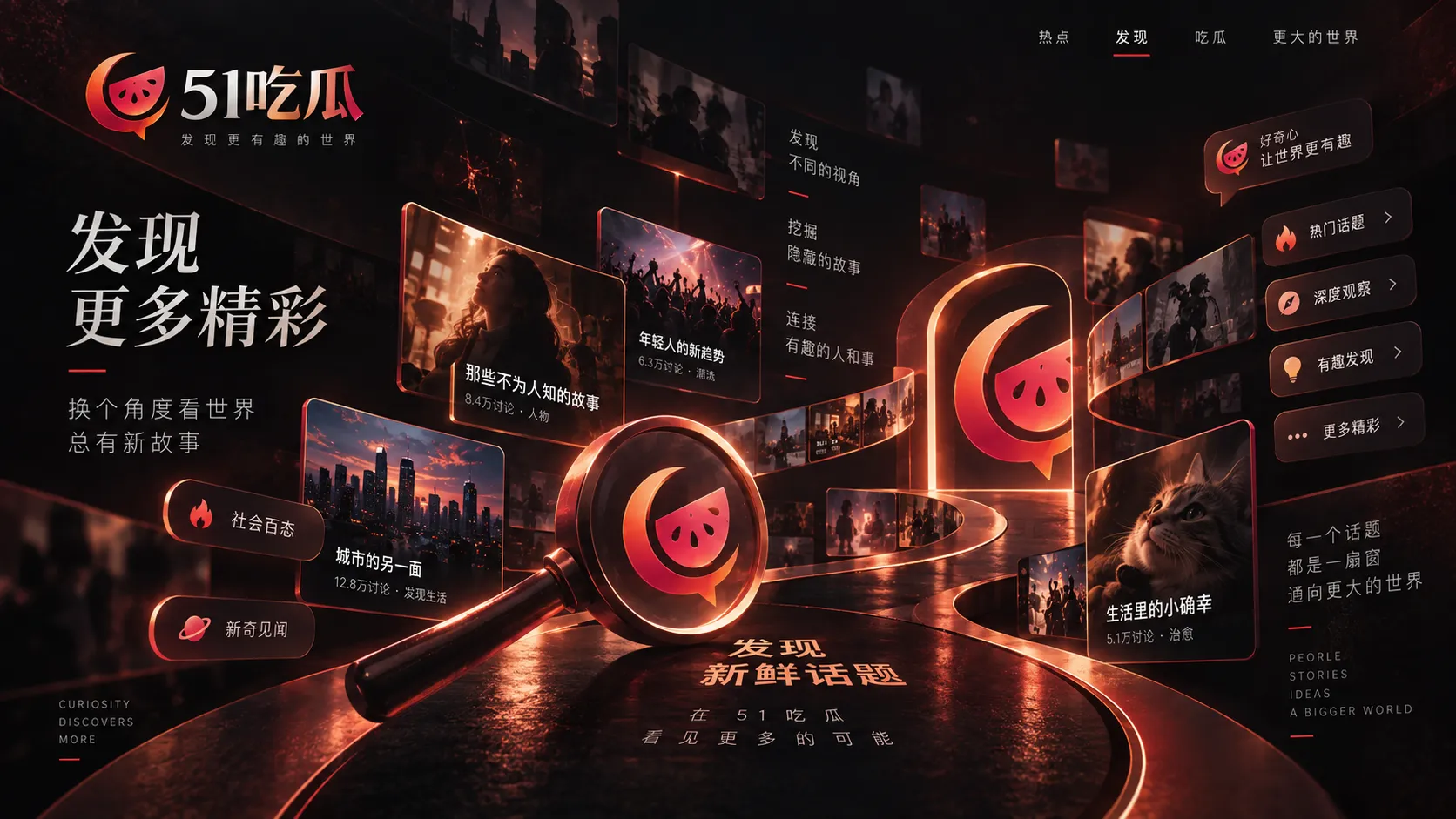 51吃瓜内容发现与话题索引